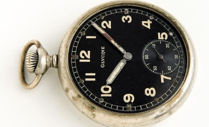 Glycine F283 Military Pocket Watch Ww2 Period 1940s